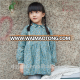 Korean style kids dress Pastoral style frock for kids girls lace neck long sleeves